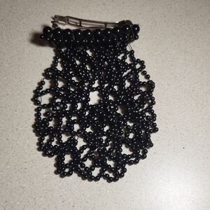 Chic Black Beaded Hair Accessory